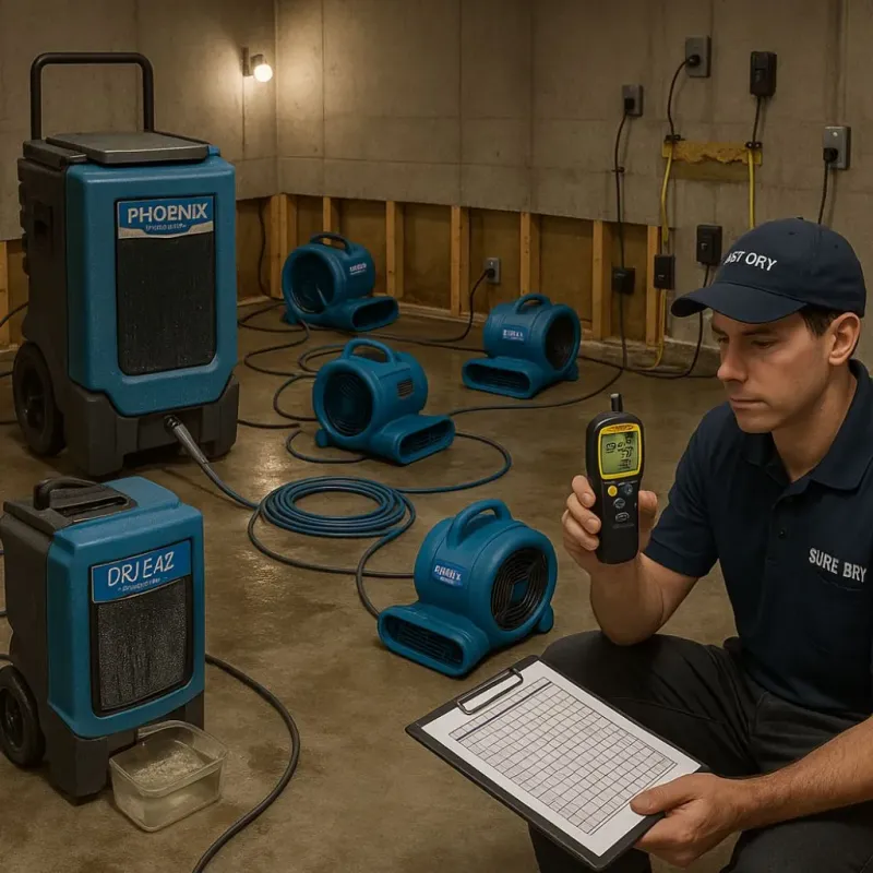 Structural Drying and Dehumidification process in Greenback, TN